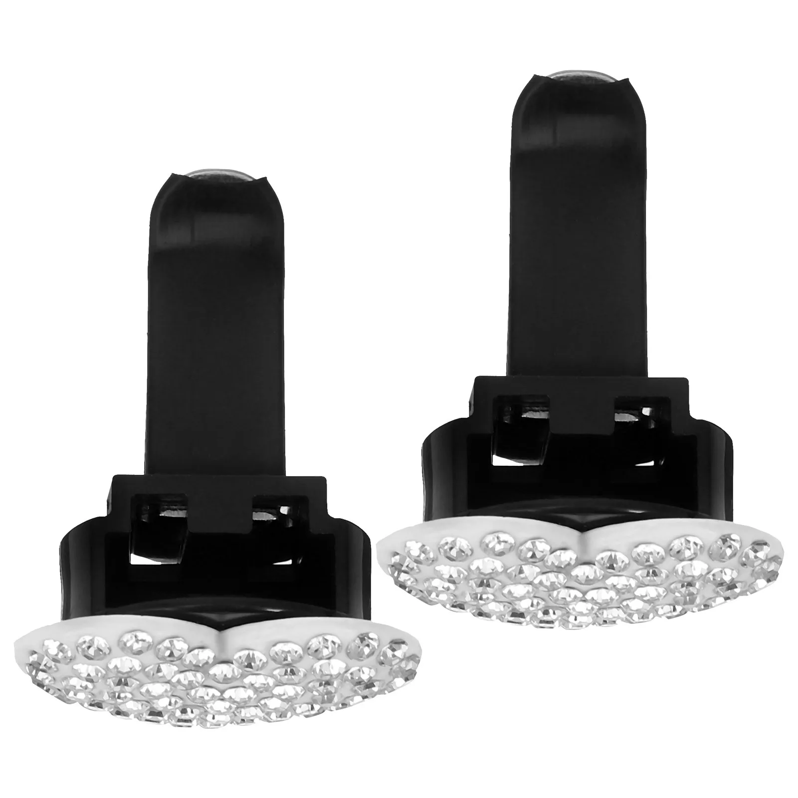 2Pcs Heart Vent Clips Rhinestone Car Air Freshener Clip Cute Auto Accessory Easy Install No Tools Required Interior Decor