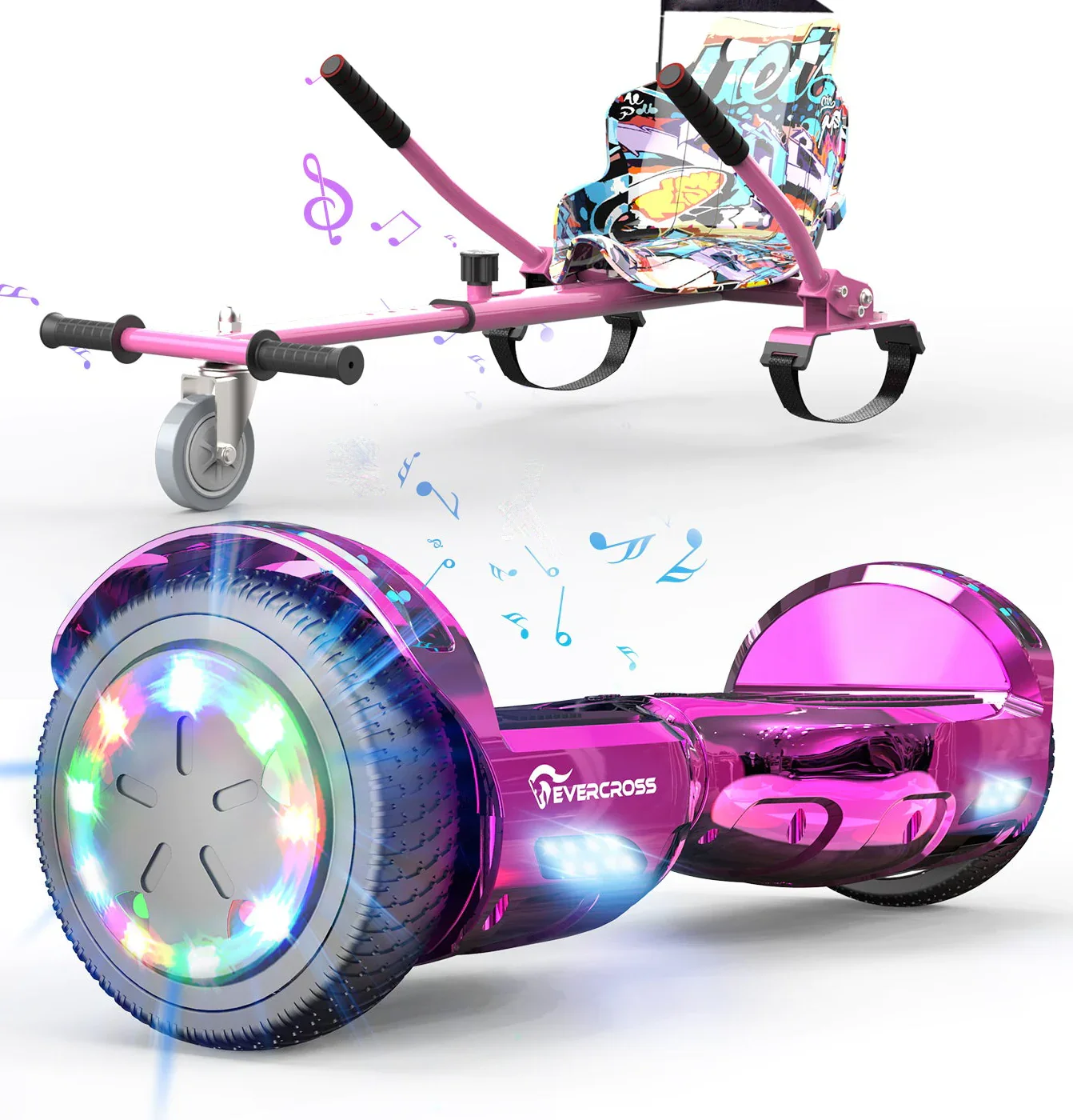 

Intelligent Library EU Stock Evercross 6.5inch 700W 42V With Bluetooth LED Lights Balance 2 Wheels Scooter Hover Board With Hove