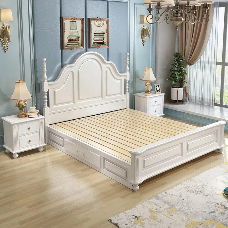 

Queen European Kids Double Bed Royal High End Headboard Frame Double Bed Girl Sleeping Cama Matrimonio Furniture For Bedroom