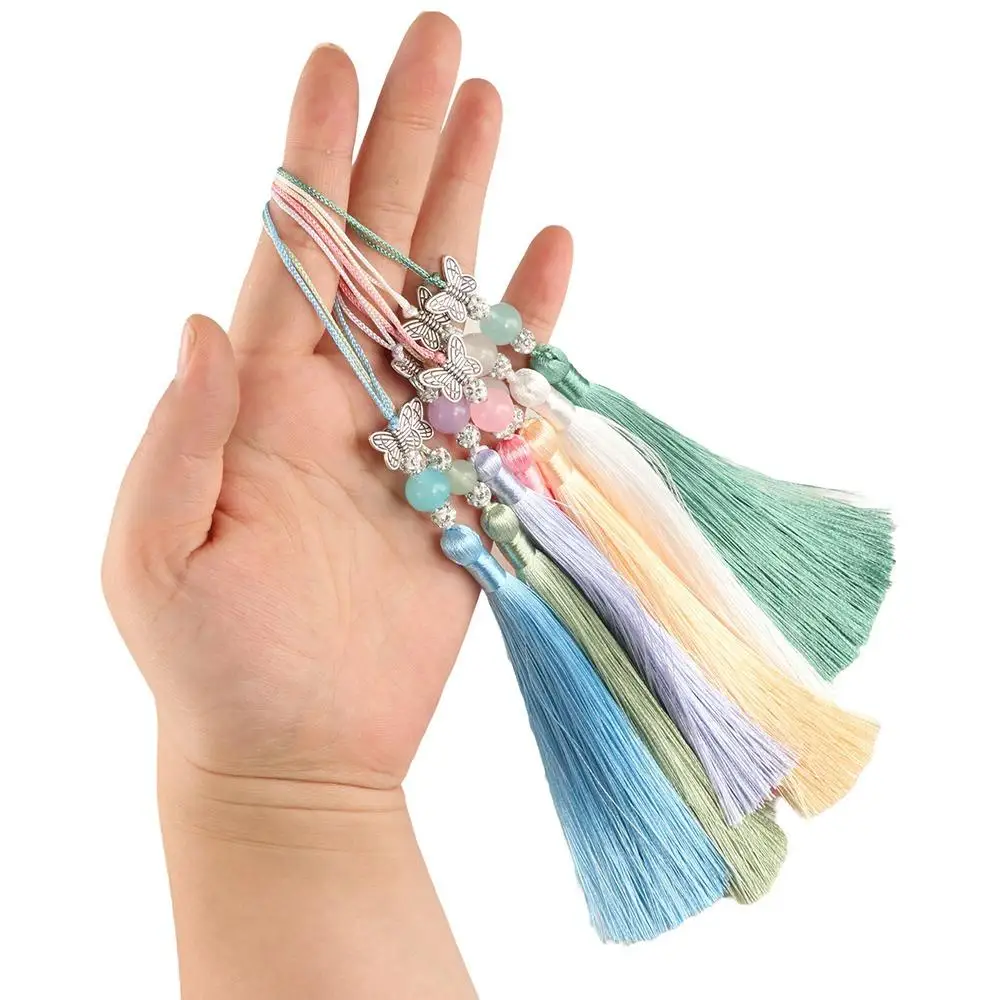 Butterfly Tassel Mobile Phone Lanyard Bag Pendant DIY Crafts Cell Phone Hang Rope Phone Charm Fan Decor