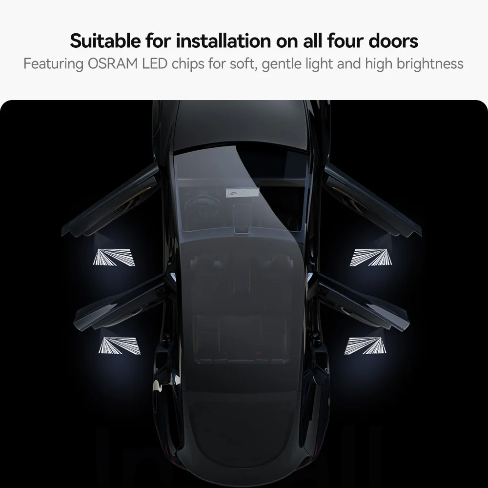 

YZ для Tesla Model Y Juniper/3 Highland автомобильные дверные фонари, устойчивые к выцветанию, ультра-яркие светодиодные приветственные фонари для дверей автомобиля, автомобильные аксессуары