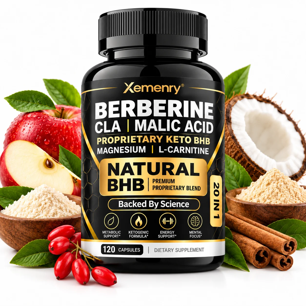 Berberine Complex Capsules - Supports Metabolic Wellness, Energy & Daily Nutritional Balance with CLA and Acetyl-L-Carnitine