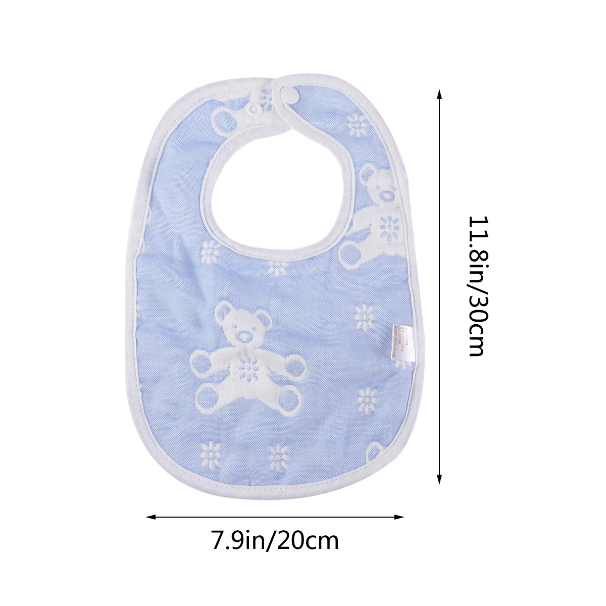 신생아용 방수 식사용 턱받이, 부드럽고 피부 친화적인 코튼 스냅 패스너 턱받이, 코튼 U