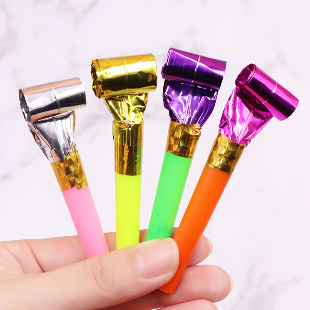 

100pcs Children Whistles Birthday Blowers Kids Toys Party Favor Props Vibrant Colors Material Perfect Parties