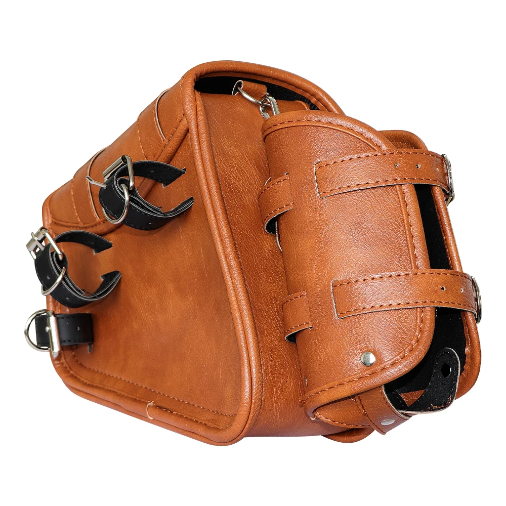 

Универсальные ретро-сумки для мотоциклов, боковые сумки-кофры из искусственной кожи, сумка для инструментов с держателем для стакана, сумка для хранения вещей для Harley Moto