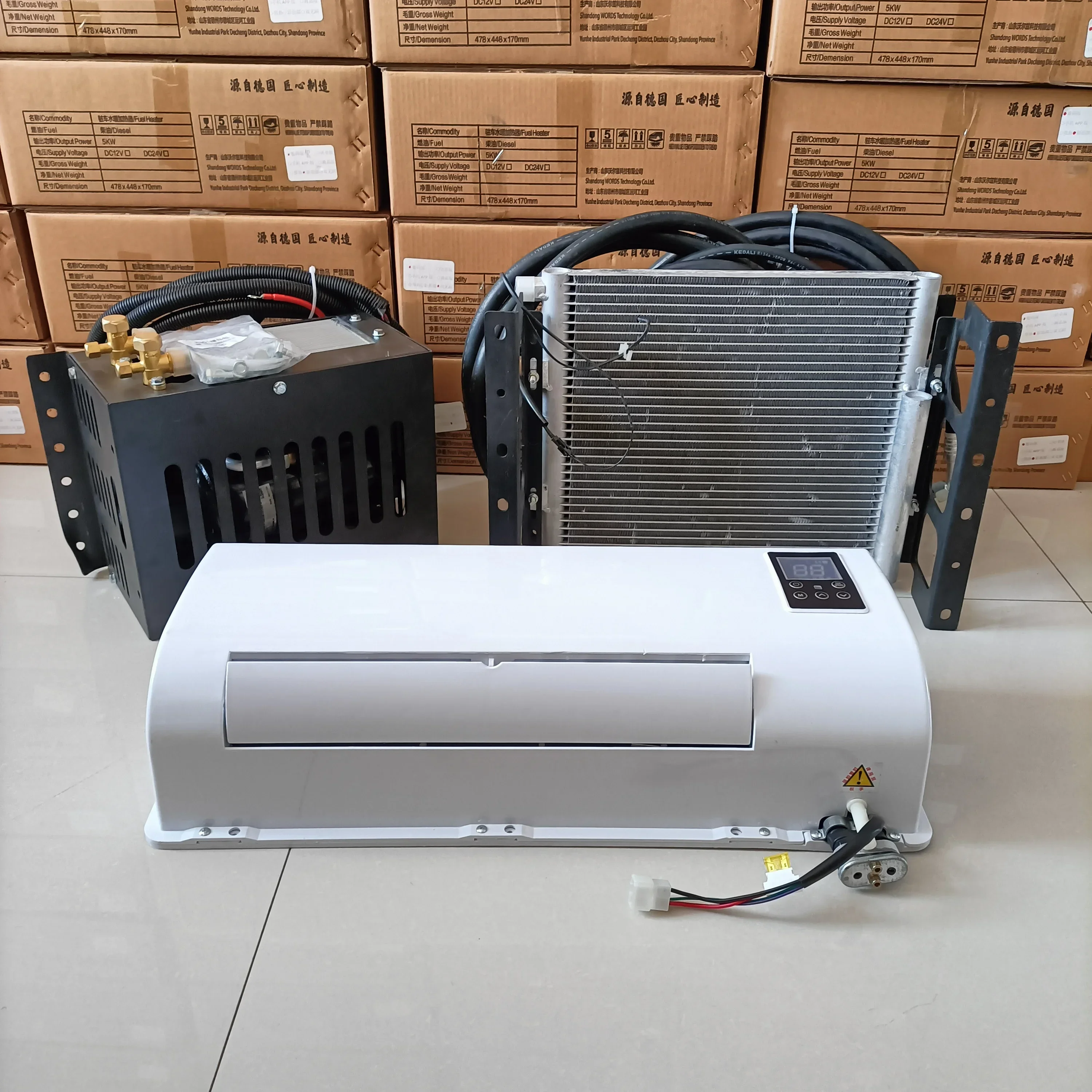 12v/24v parking air conditioner air cooler split parking air conditioner truck automobile engineering vehicle