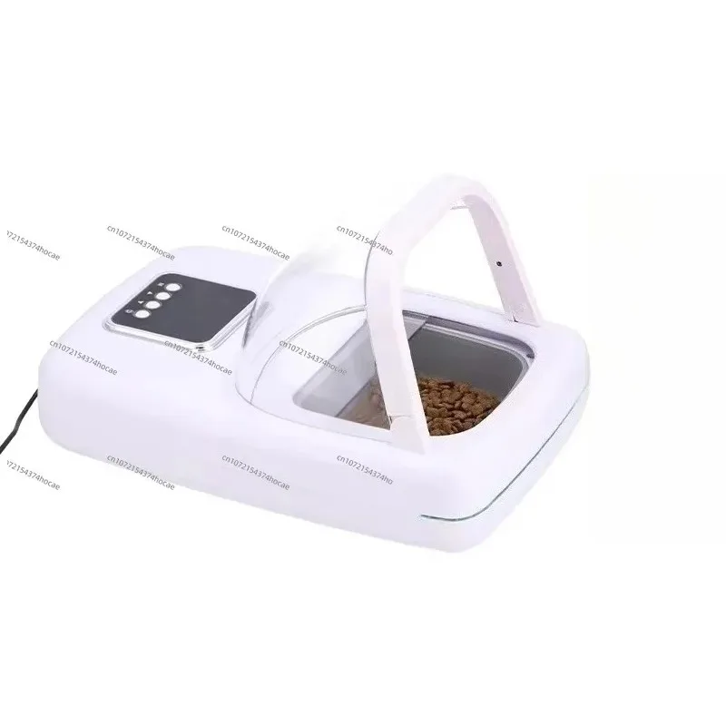 Pet intelligent feeding equipment, for small dogs and cats, double sets with automatic lid opening