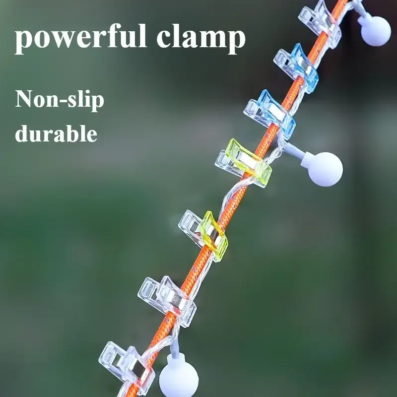20pcs Tent Clips for Outdoor Lights - Heavy Duty Canopy Clips for Camping Decor, Awnings - Weatherproof Secure Grip (Multicolor)