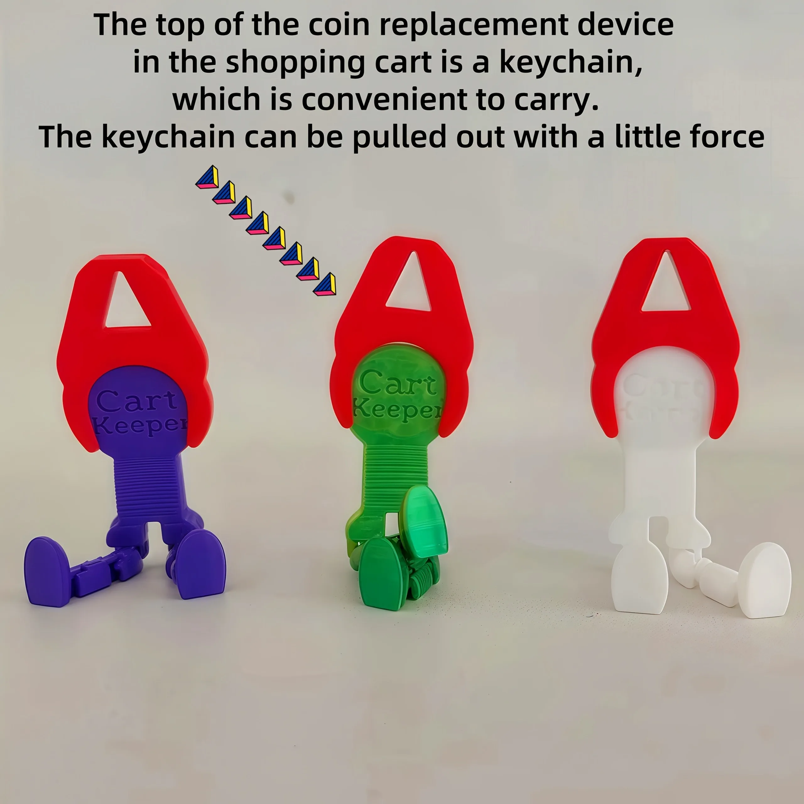 Practical Gift Shopping Cart Token Keychain, Lightweight and Portable Coin Exchange Function, Keychain Design Men and Women