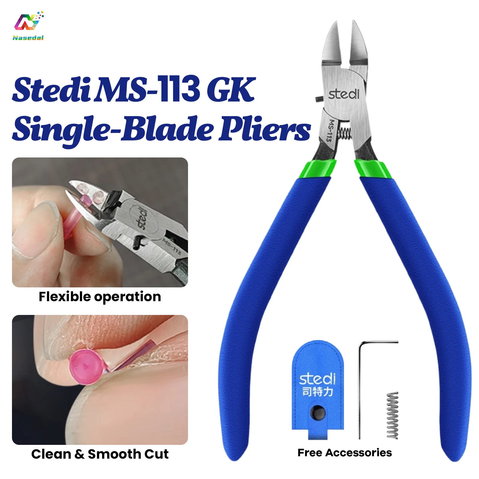 

Stedi MS-113 Upgraded GK Single-edged Nipper for Gundam Model Plate Accessories Remove Cutter Plastic Resin Parts Cutting Tool