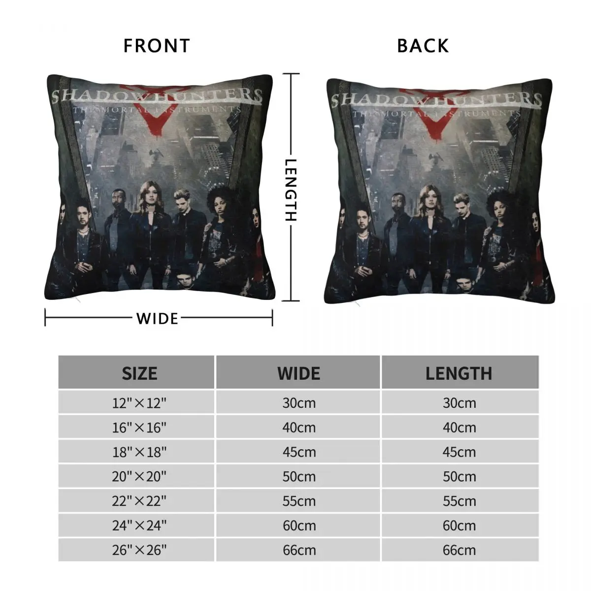 Shadowhunters Season 3 Square Pillowcase Polyester Linen Velvet Printed Zip Decor Pillow Case Room Cushion Cover