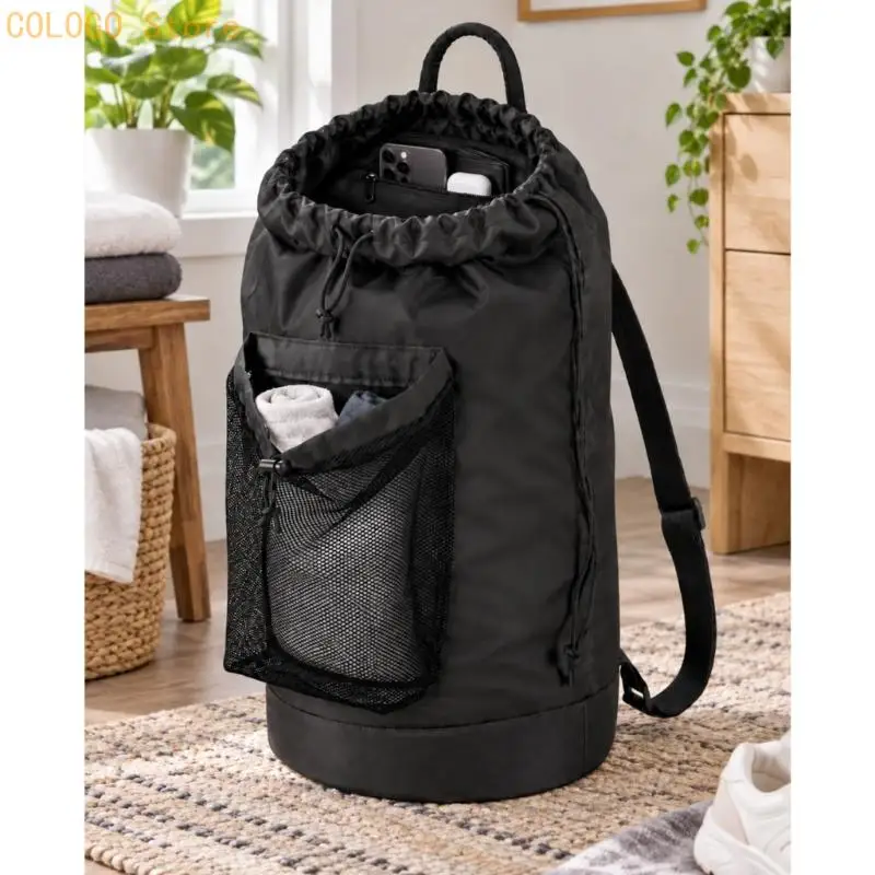 Shoulder-Carried Laundry Bag for Bedroom and Laundry Room Routines D0LD