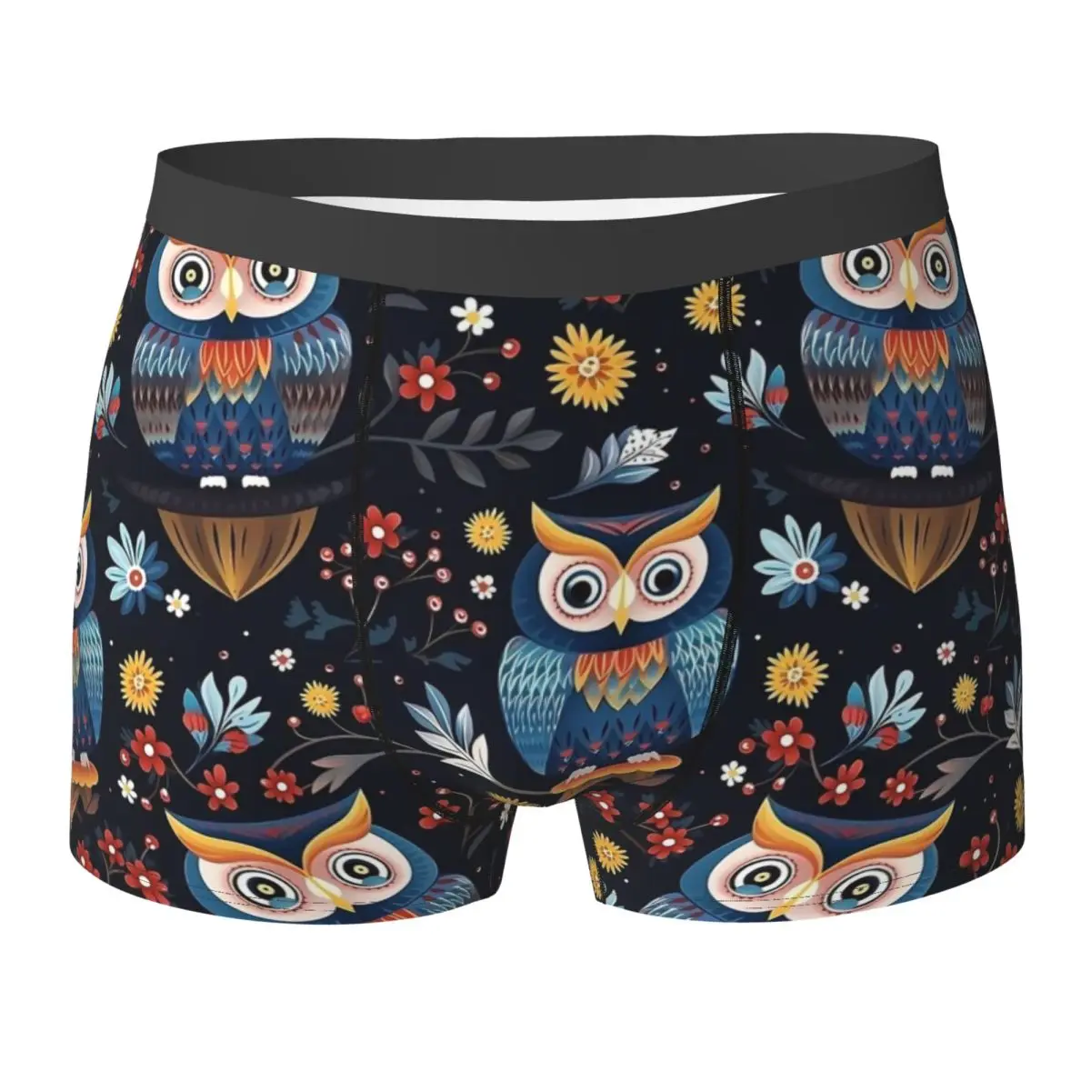 

Cute Nordic Bold Owl Pattern Underwear Comfortable Panties Printing Boxer Brief 3D Pouch Males Plus Size Trunk