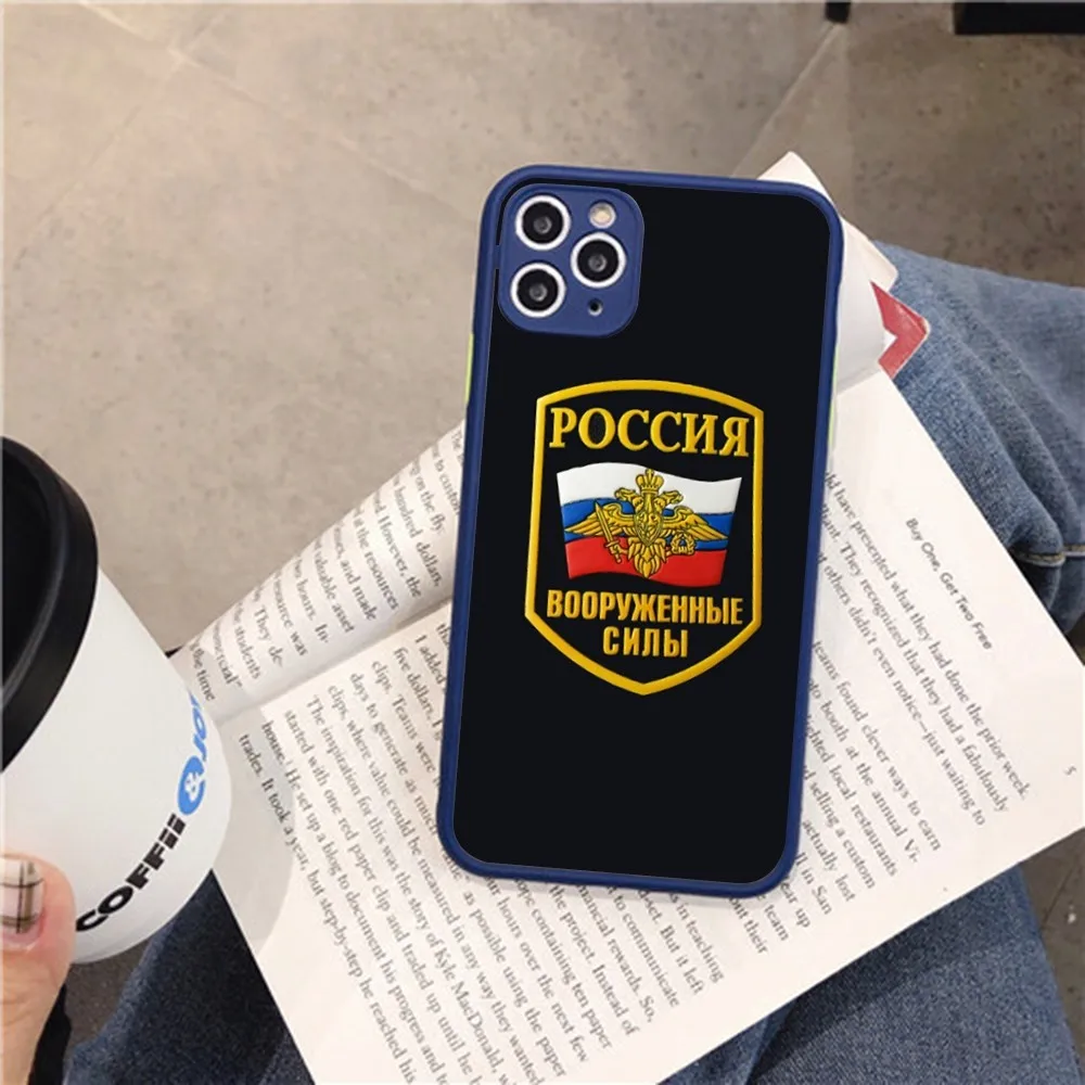 Russian Flag poccnr Space Phone Case for iPhone 14 11 12 13 Mini Pro Max 8 7 Plus X XR XS MAX Translucent Matte Cover image 3