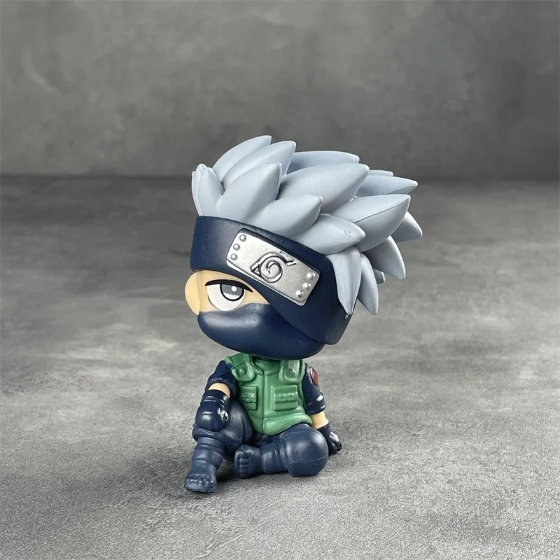 Bandai Huoying Hand-made Sitting Posture Naruto Kakashi Sasuke Skunk Car Ornaments Blind Box Anime Model
