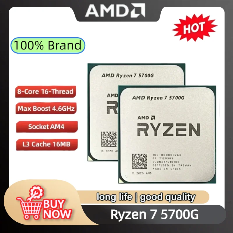 Procesador AMD Ryzen 7 5700G 100% Nuevo, CPU AMD R7 5700G de 4.6GHz, 8 Núcleos, 16 Hilos, 16MB de Caché L3, Socket AM4