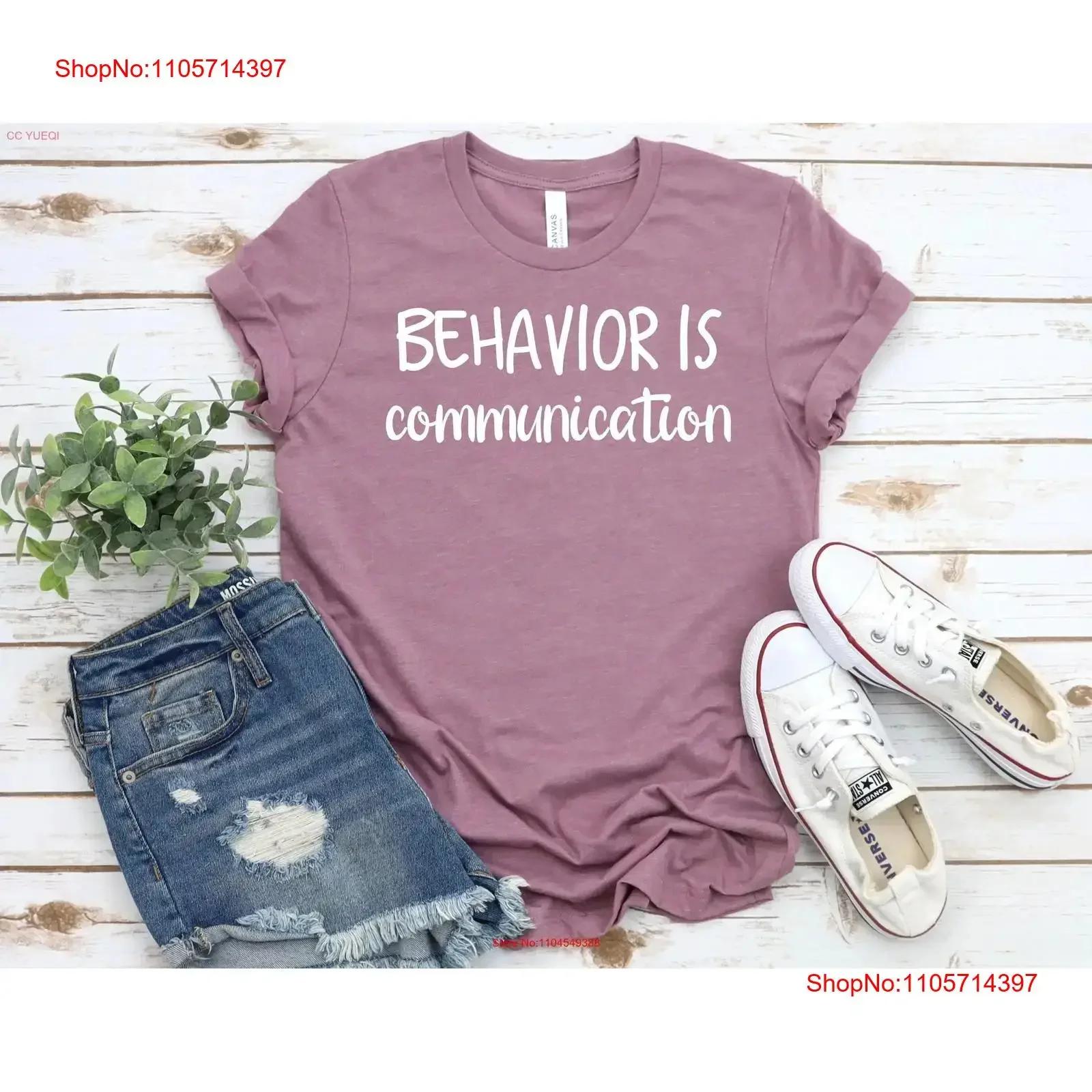 Behavior Is Communication T Shirt Special Education Teacher Ed Appreciation vintage Washed Top For Everyday Wear Casual