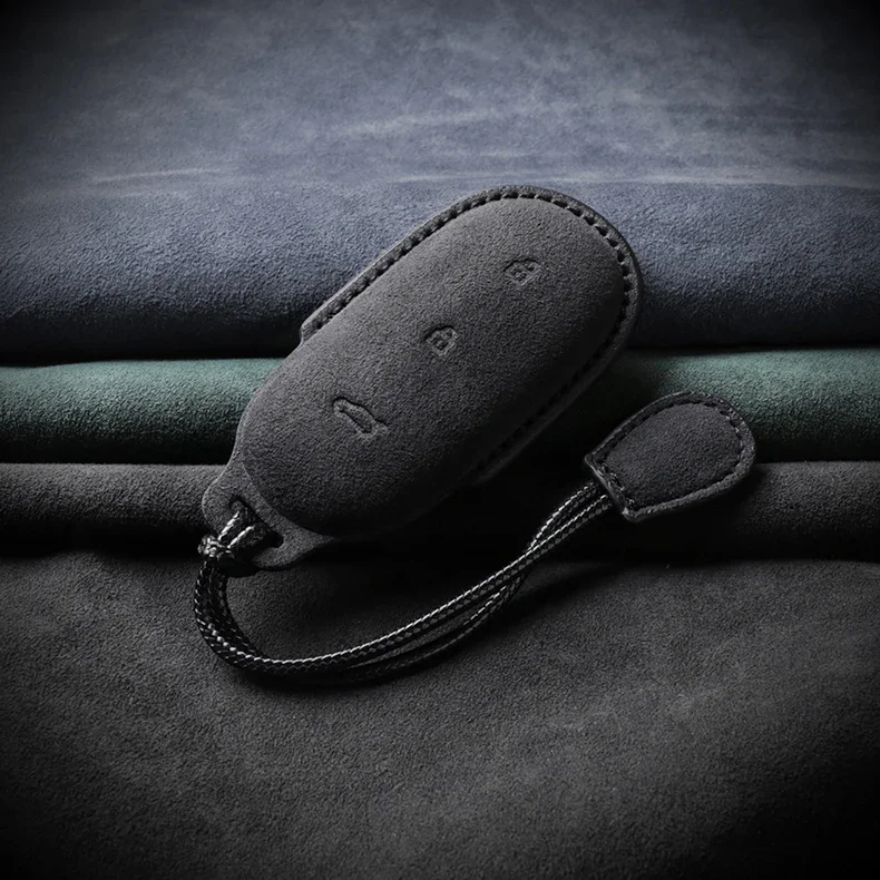 

Suede Car Key Cover Smart Remote Control Fob Case Keychian Holder Accessories for Ideal L6 L9 L8 L7
