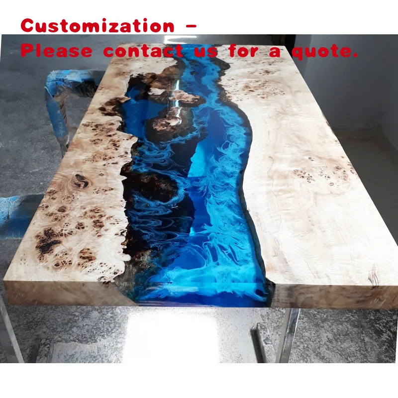 

custom.Unique Design Solid Wood Epoxy Resin Dining Table River Live Table