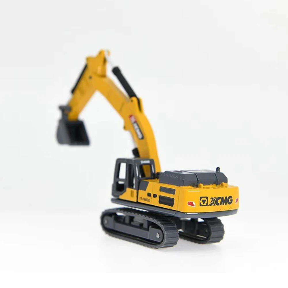 1:87 Mini Excavator Model Boom Arm and Bucket Cylinders can Move Digger Replica Yellow Zinc Alloy Collection Gifts Toys