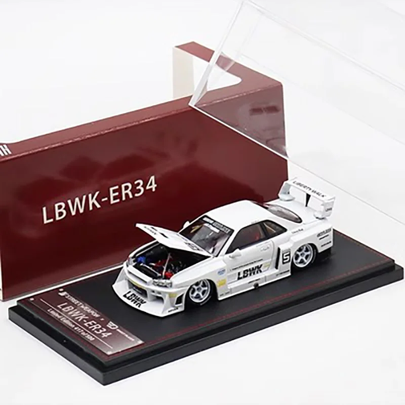 Diecast 1:64 Scale Nissan GT-R ER34 LBWK Alloy Car Model Collection Souvenir Display Ornaments Vehicle Toy