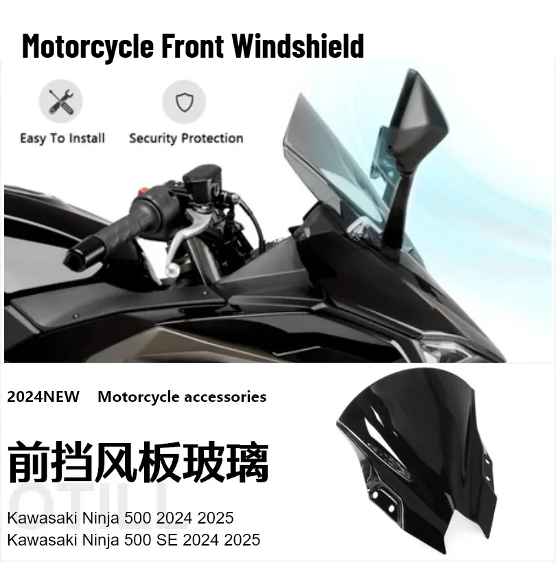 

Motorcycle Windscreen Windshield Double Bubble For KAWASAKI Ninja 500 Ninja500 NINJA 500 NINJA500 SE 2024 2025
