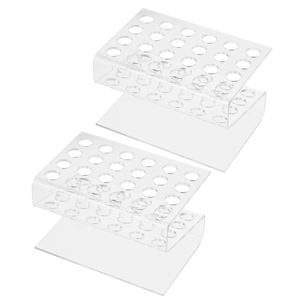 2 قطعة حامل قلم أكريليك شفاف حامل شفاف 24 فتحة عمودي أفقي قلم رصاص عرض منظم لمكتب المنزل مكتب مخزن #6