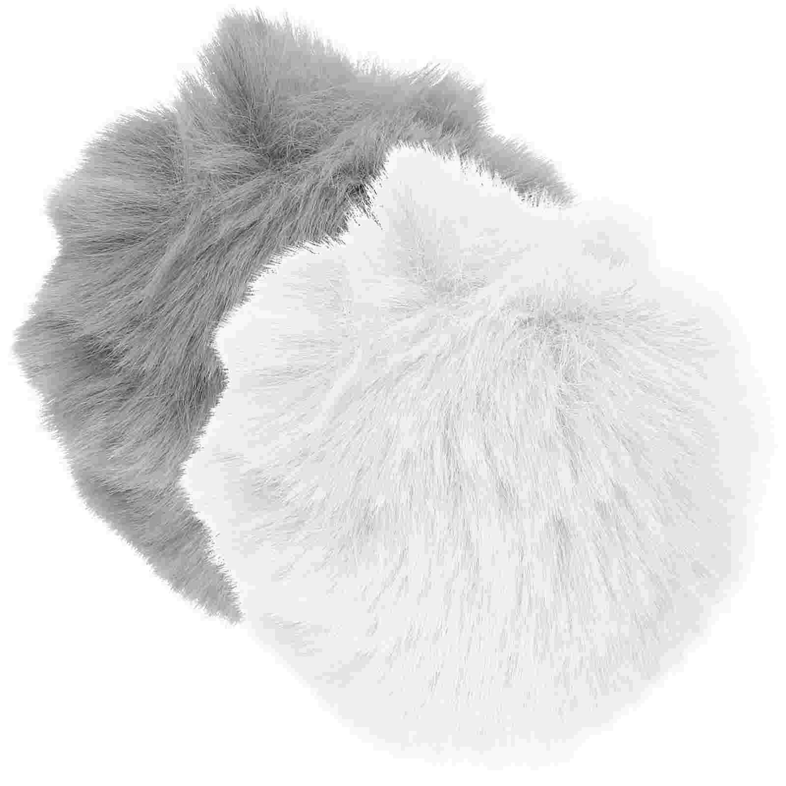 2 Pcs Rabbit Tail Plush Ball Costume Pom Costumes for Bunny Tails Accessories Rabbits White Aldult Miss