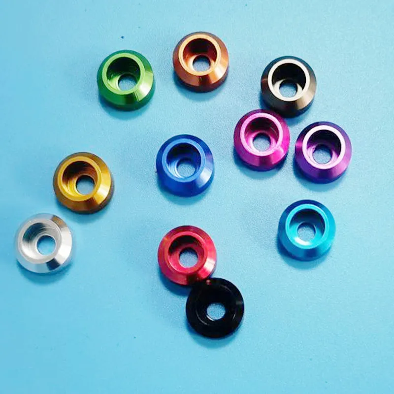 5-10pcs M2 M2.5 M3 M4 M5 M6 Crown Washer Cap Aluminum Cone Washer Arm Dress-up Washers Anodized Decoration Washer