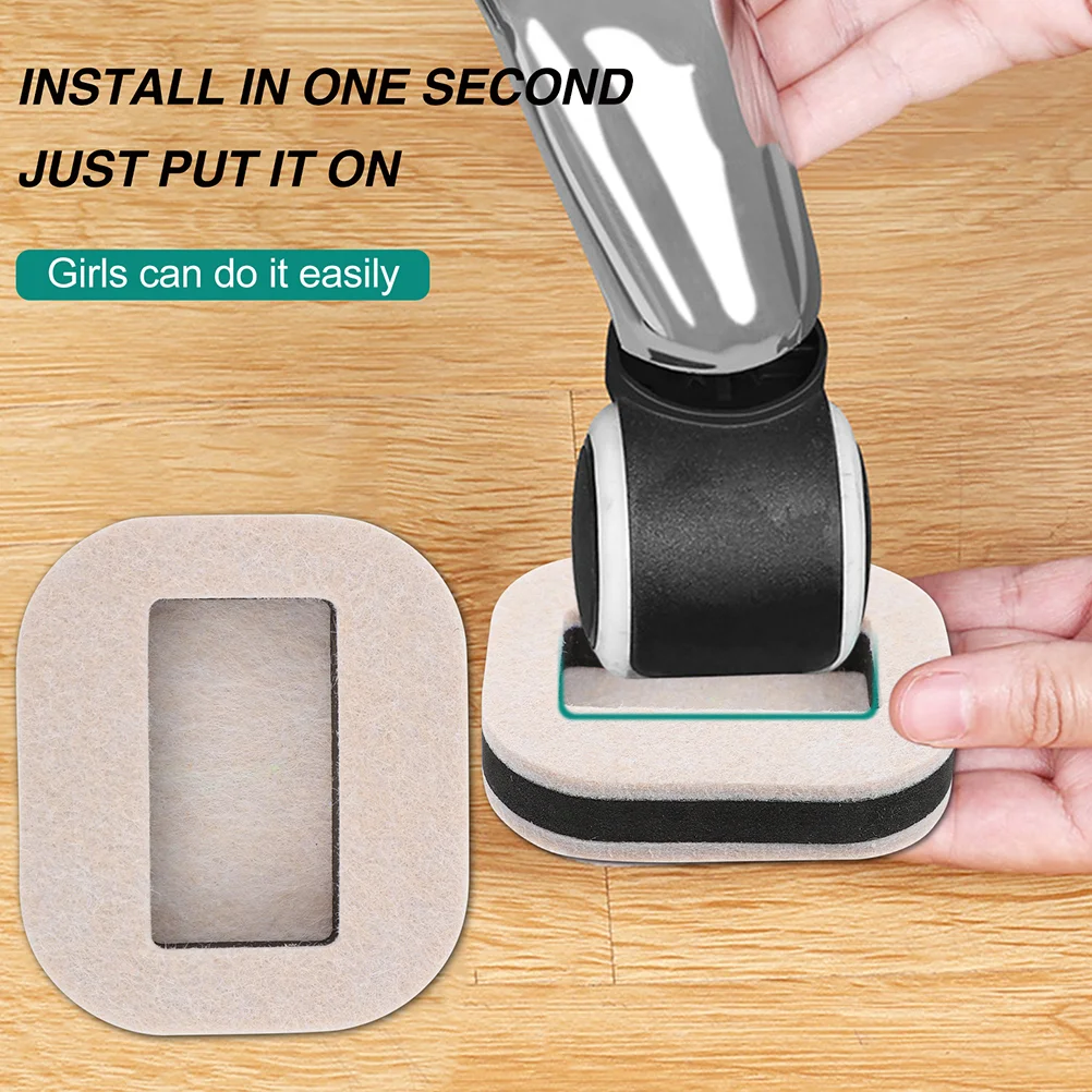 5 ชิ้น Roller Fixing Pad เก้าอี้สํานักงานล้อถ้วยเฟอร์นิเจอร์ Felt ด้านล่างล้อ Pads