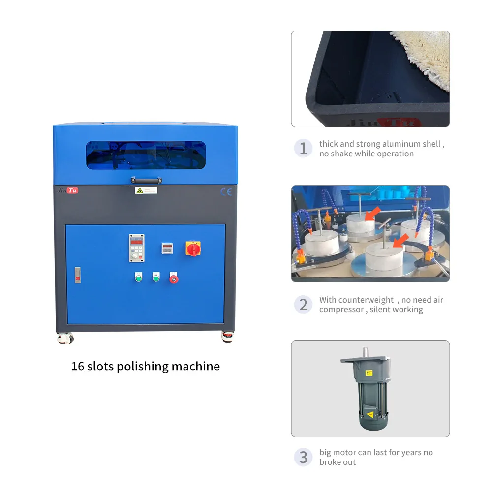 Jiutu 16 Slots Newest Phone Screen Polishing Machine 220V LCD Screen Repair For Scratches Removal
