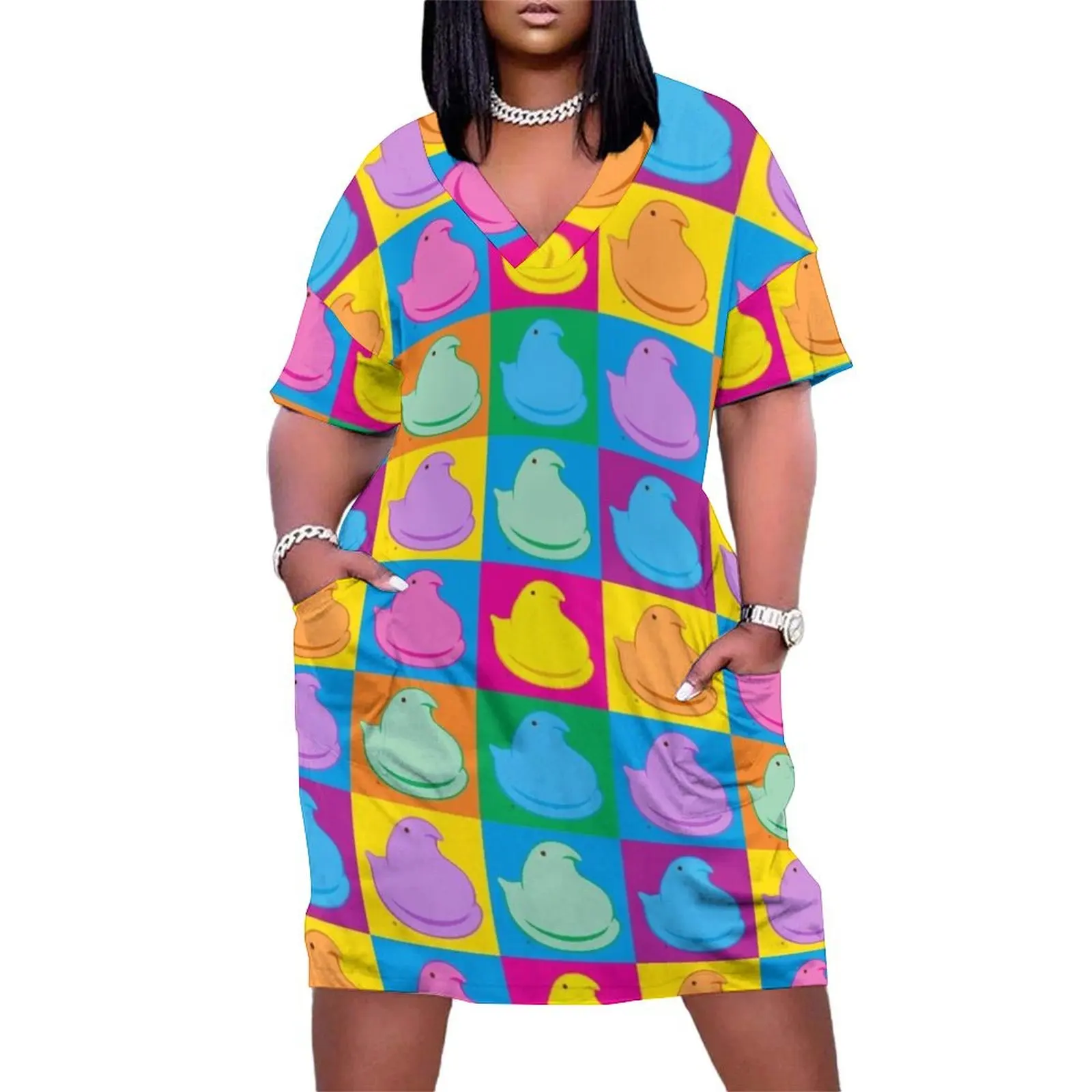 Peeps Loose Pocket Dress Dress for girls women