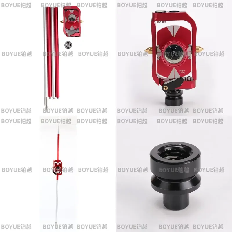 Mini 4 Pole Glass Optical Prism for Total Station Surveying Instrument High Precision Reflector Accessory Professional