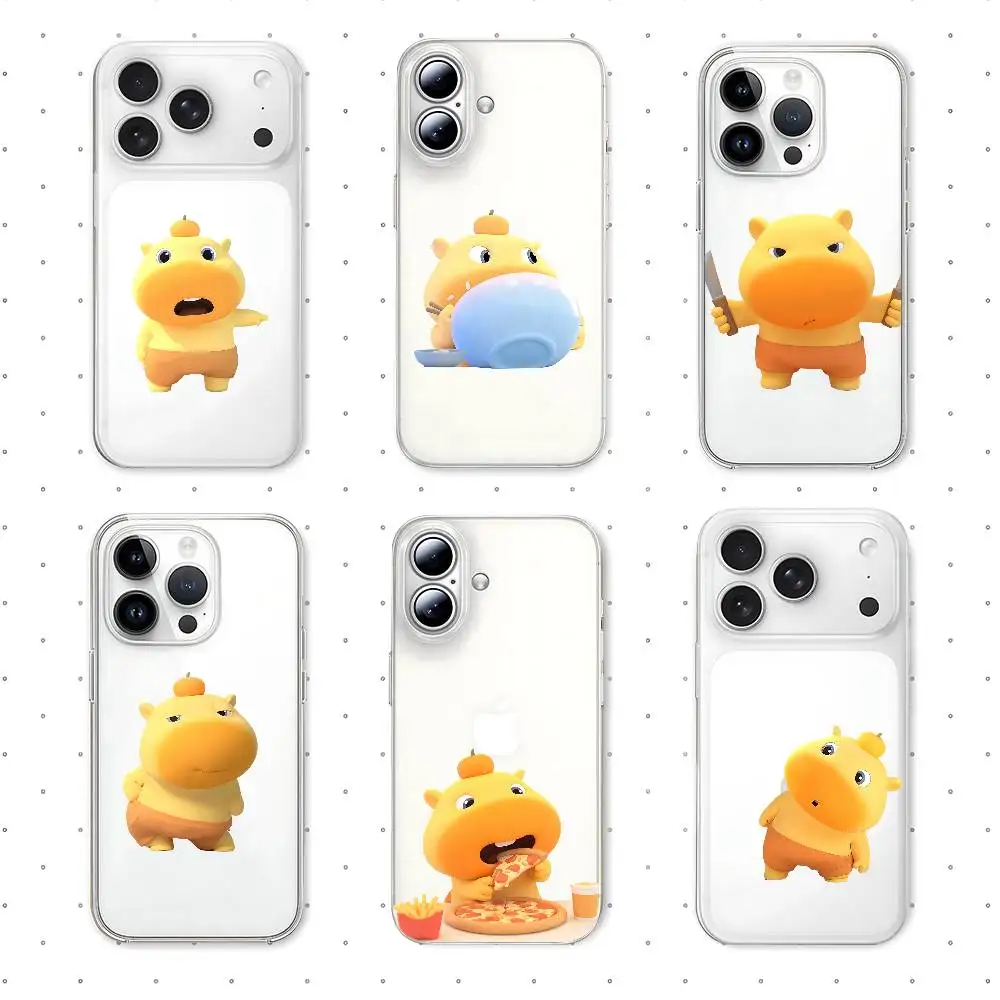 Funny Lulu C-Capybara Cute Phone Case Soft Transparent Case For IPhone 17 16 15 14 13 12 11 Pro Max Mini Plus Cover Case