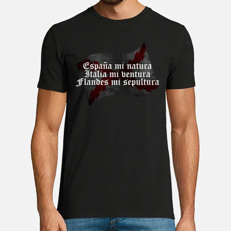

Burgundy Cross Flag Spain Tercios Maxim T-Shirt Short Sleeve Casual 100% Cotton O-Neck Summer Mens T-shirt Size S-3XL