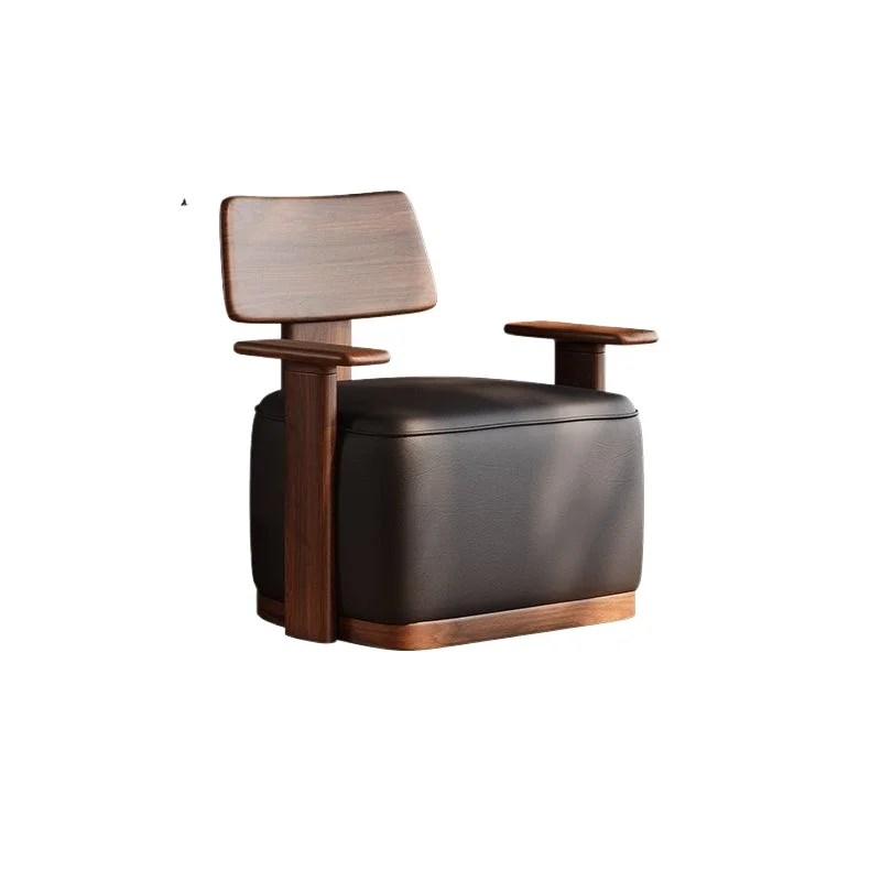 

French antique single sofa chair sofa living room balcony bedroom lazy retro solid wood leisure chair designer