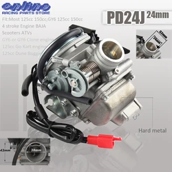 PD24J 24mm carb Electric Carburetor for Gy6 100cc 125cc 150cc 200cc Engine motorcycle ATV Go Kart Moped and Scooter dirrt bike