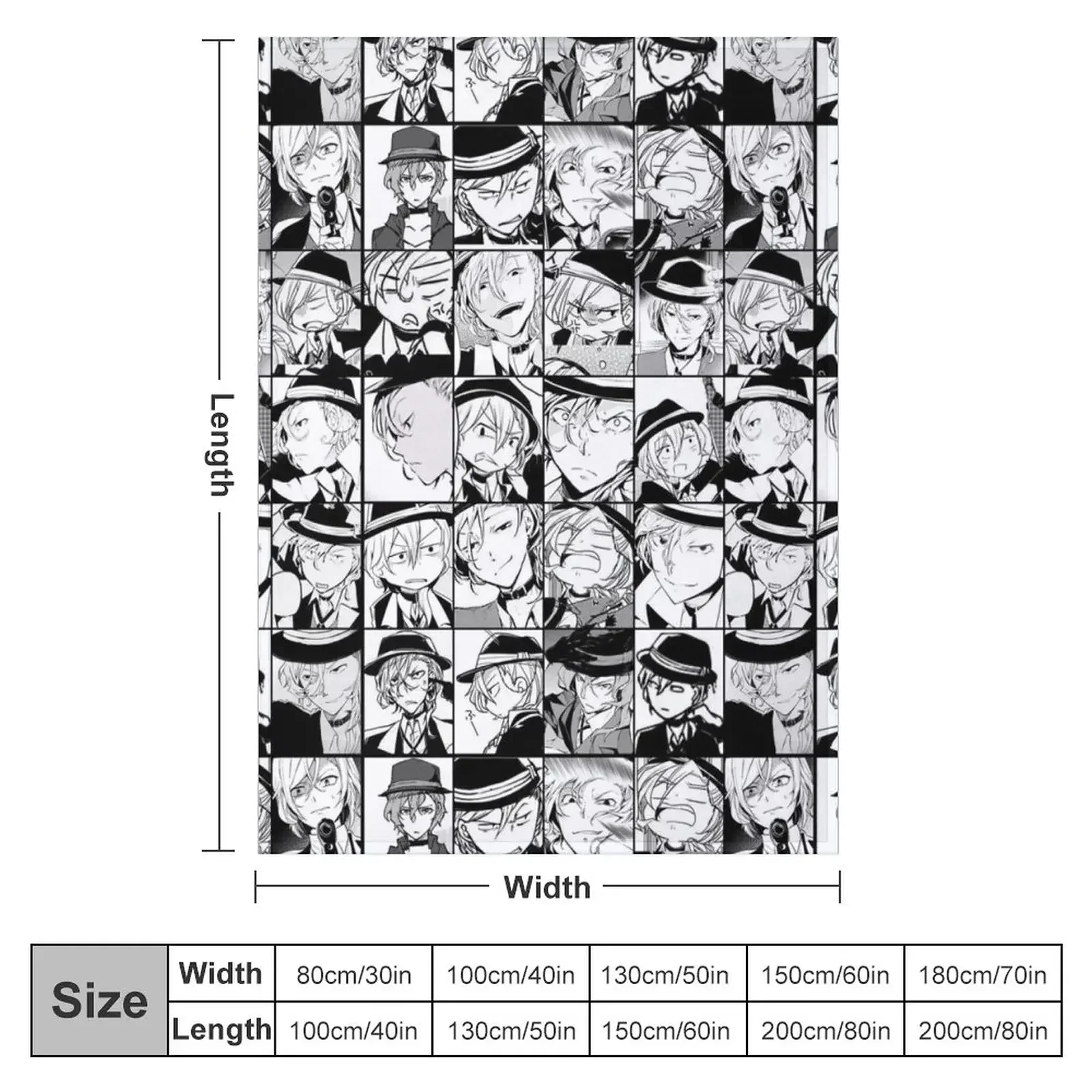 chuuya collage- manga version Throw Blanket Personalized Gift Tourist Blankets