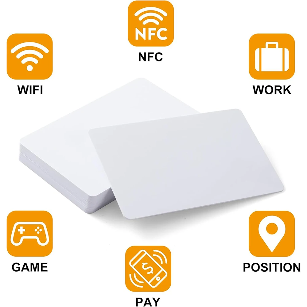 RFID NFC Smart Ntag215, пустая белая карточная бирка, перезаписываемая, 504 байта, совместимая с Tagmo и Amiibo для телефонов Android и с поддержкой NFC