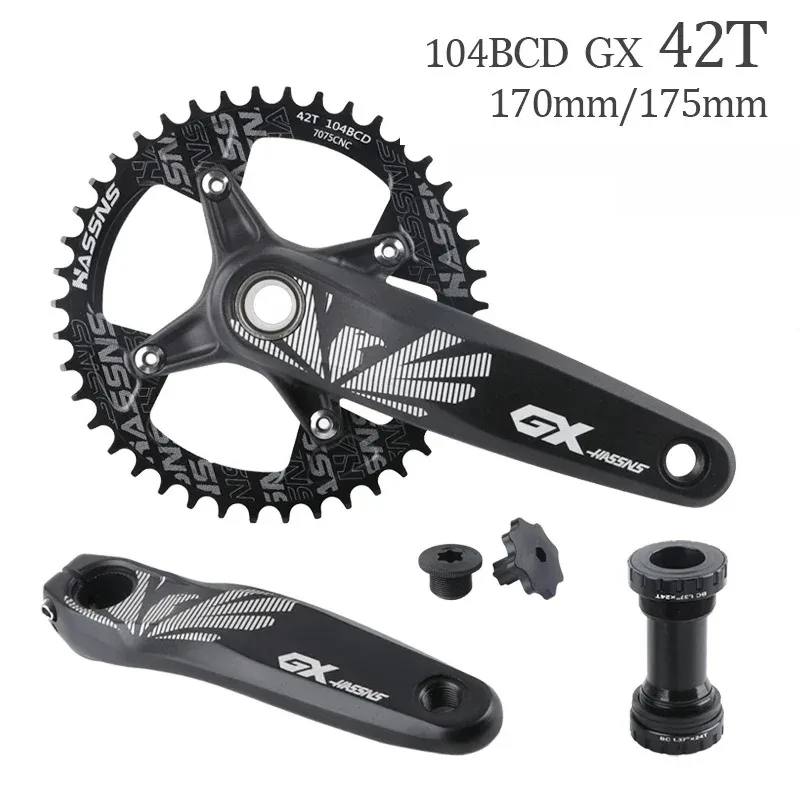HASSNS Mountain Bike Crankset 170/175mm 7-12-Speed (Includes 30/32/34/36/38/40/42T Chainrings) Mountain Bike Accessories