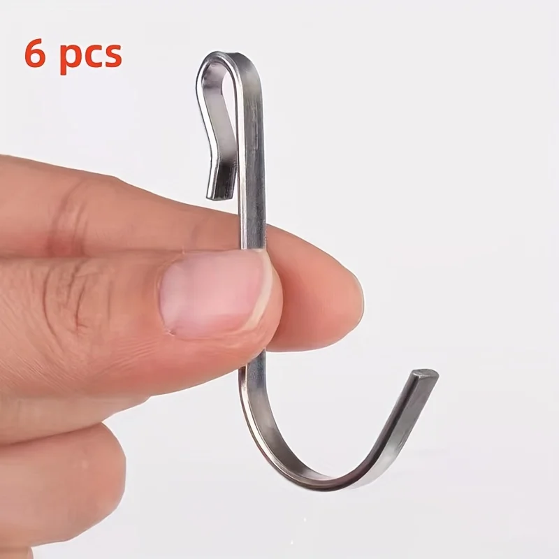 6 Stück - Aufsteckbare Clip-Haken für Drahtregale, Regale und Spülbeckenabdeckungen - Vielseitige J-Haken-Aufhänger für Küche und Büro