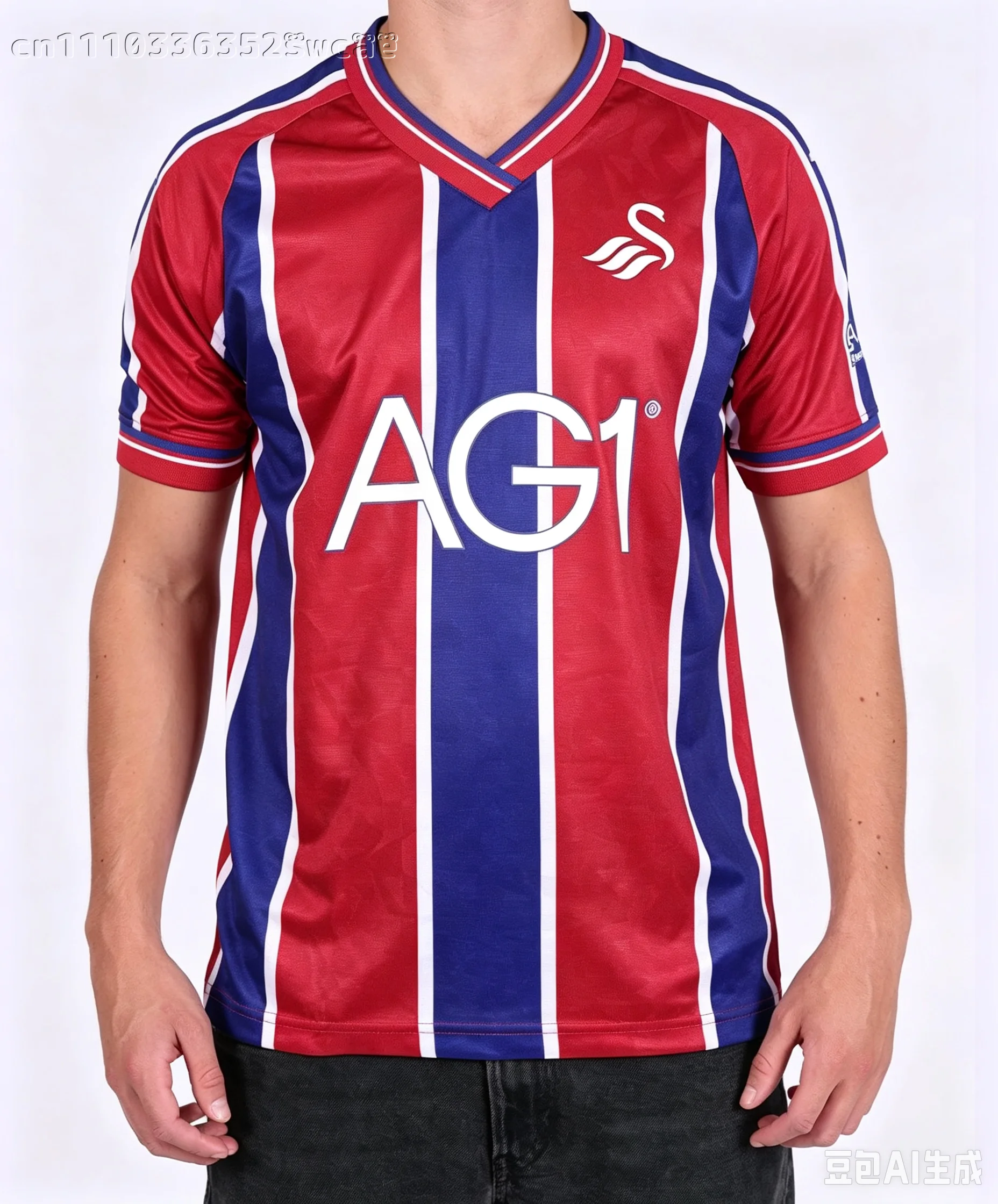 26_27 Swansea City Saison Fußball 3D-Druck Trikot Kurzarm Unisex Fan-Trainings-Sportbekleidung Familien-Set Eltern-Kind – Detail 1