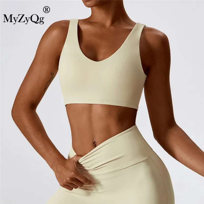 

MyZyQg Women High Strength Naked Yoga Bra Shock-proof Tight Sports Underwear Pilates Running Fitness Vest Cute Tank Tops