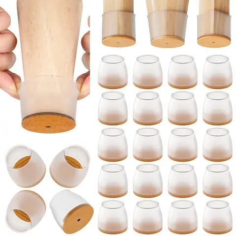 20Pcs Frosted Silicone Chair Leg Protectors, Anti-Slip Furniture Leg Pads, Noise-Reducing Slip-Resistant Chair Floor Protectors