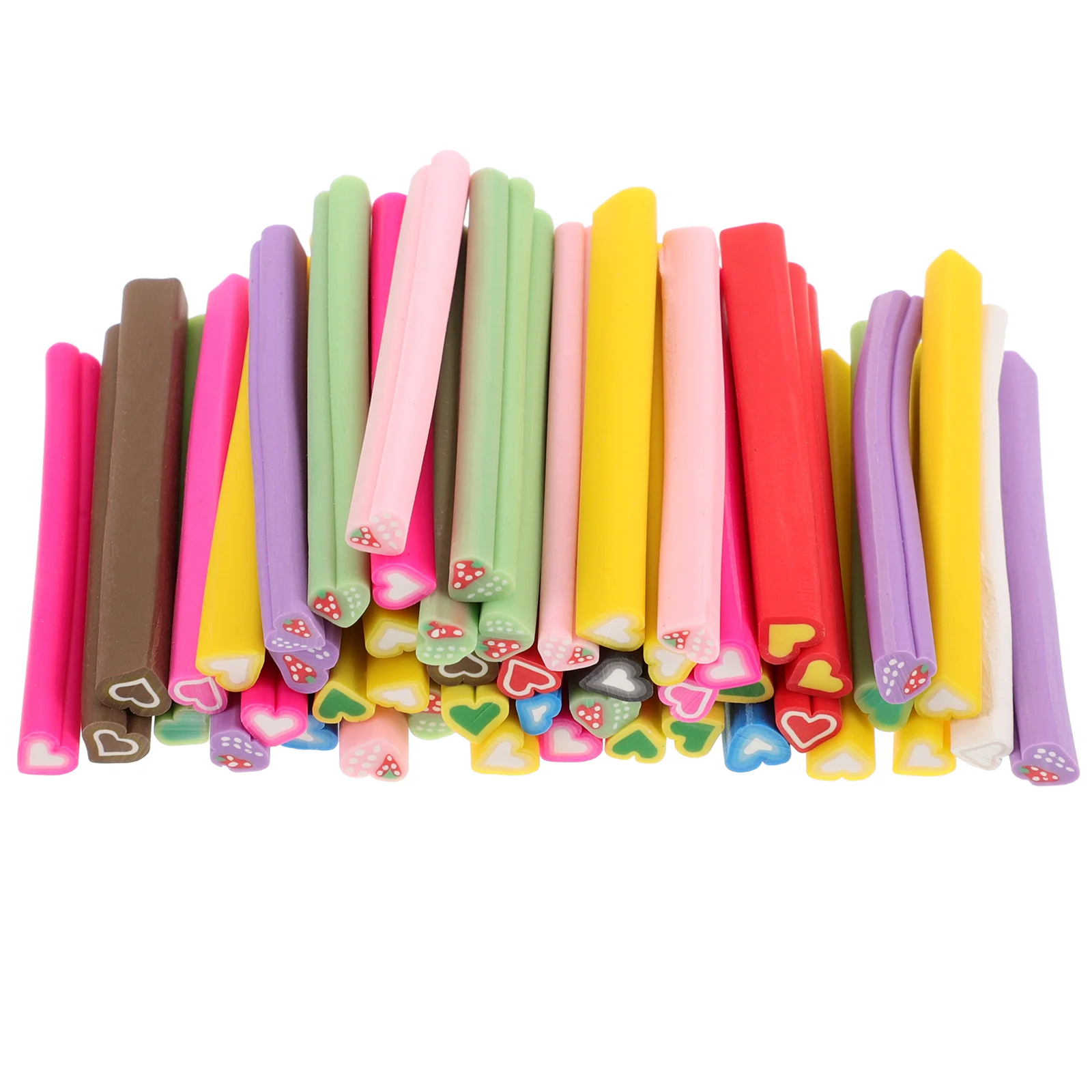 

50pcs 3D Nail Stickers Manicure Canes Rods Sticks for DIY Nail Decoration 5 x 50 mm (Love Heart Style)