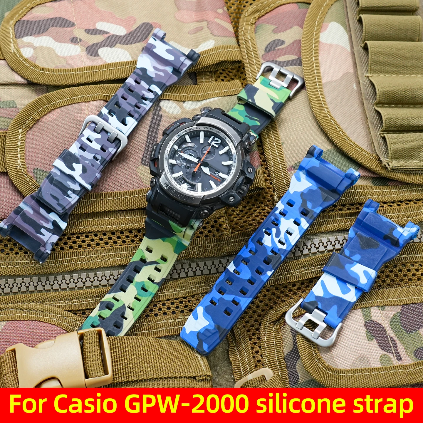 

Ремешок GPW2000, мягкий силиконовый браслет из полимерной смолы для Casio G-Shock 5502 GPW-2000, мужской сменный водонепроницаемый резиновый ремешок для часов, мужской