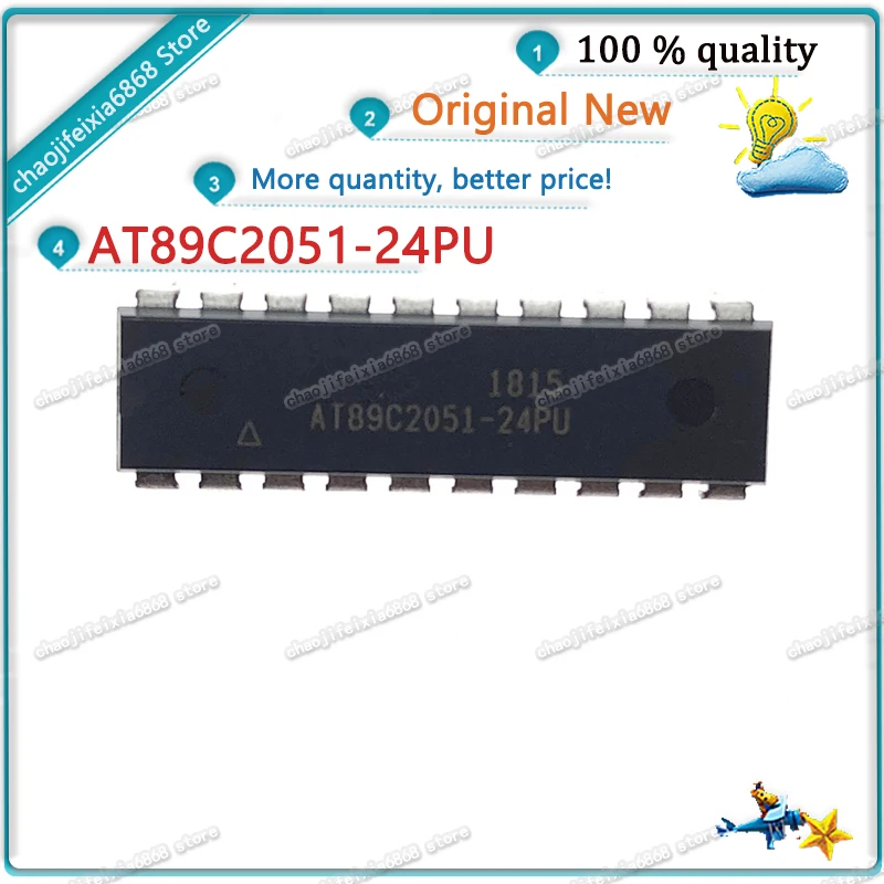 1PCS/lot! AT89C2051-24PU DIP-20 AT89C2051 24PU AT89C205124PU 89C2051 DIP20 Microcontroller 8-bit 2K Flash