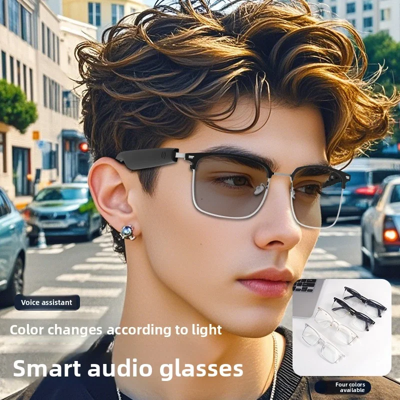 نظارات بلوتوث ذكية - نظارات شمسية مع وظيفة تغيير لون الضوء الأزرق للاستماع إلى الموسيقى وإجراء المكالمات #3
