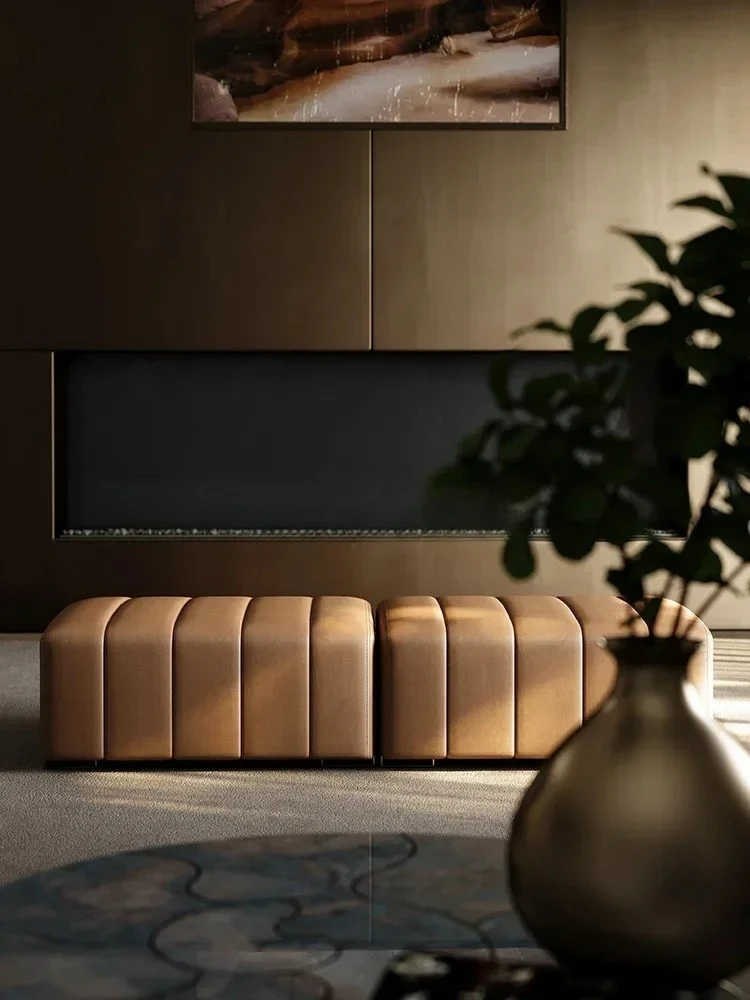 

S1S Мягкая сумка-диван-табурет, элитный современный легкий роскошный табурет для обуви, креативная кожаная прямоугольная педаль