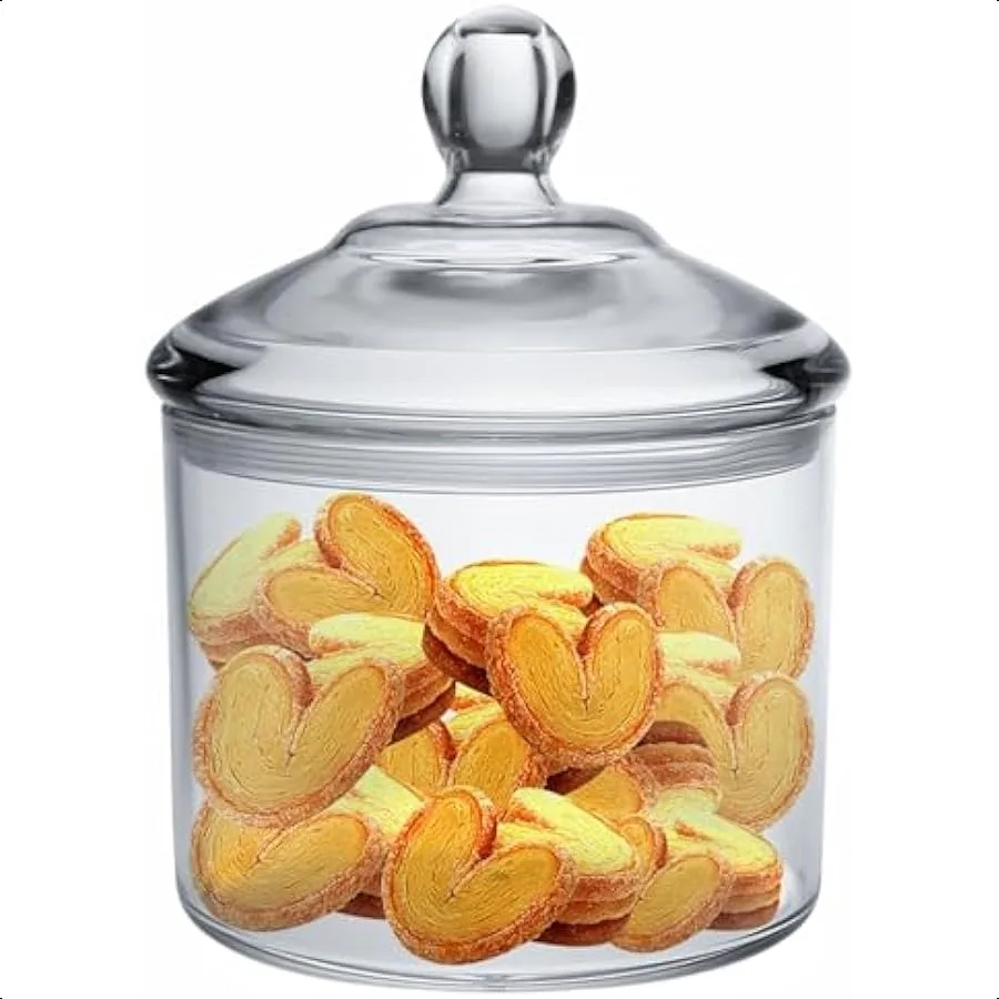 Tarro para galletas, plato para dulces con tapa, tarro hermético acrílico transparente para nueces, galletas, dulces, chocolate, 40 OZ